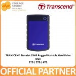 TRANSCEND StoreJet 25H3 Rugged Portable Hard Drive Blue